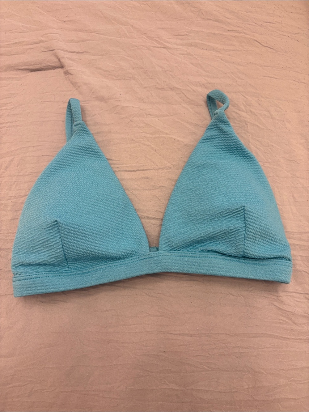 Old Navy Light Blue Textured Triangle Bikini Top